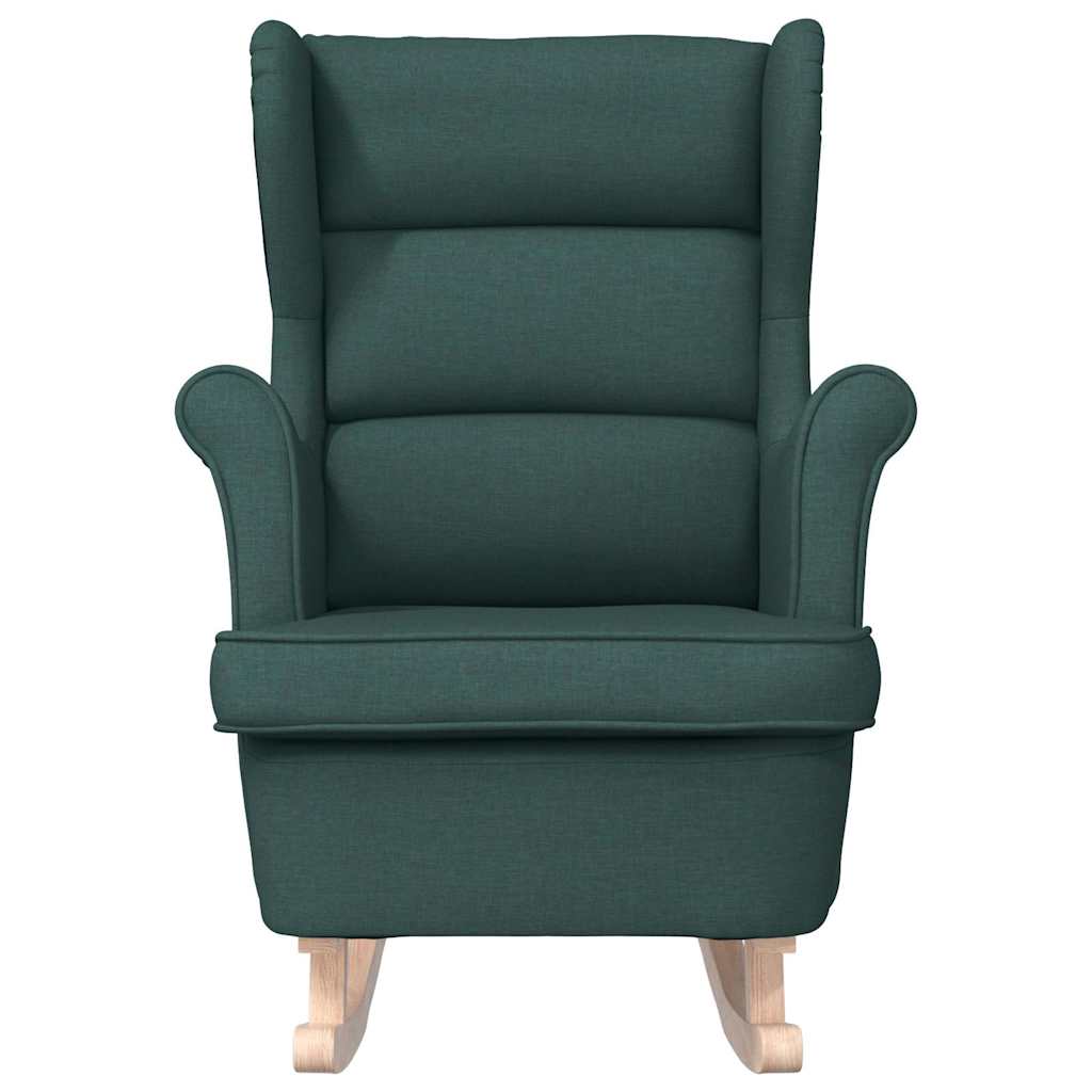 Cadeira de baloiço 74x90x102 cm tecido verde-escuro