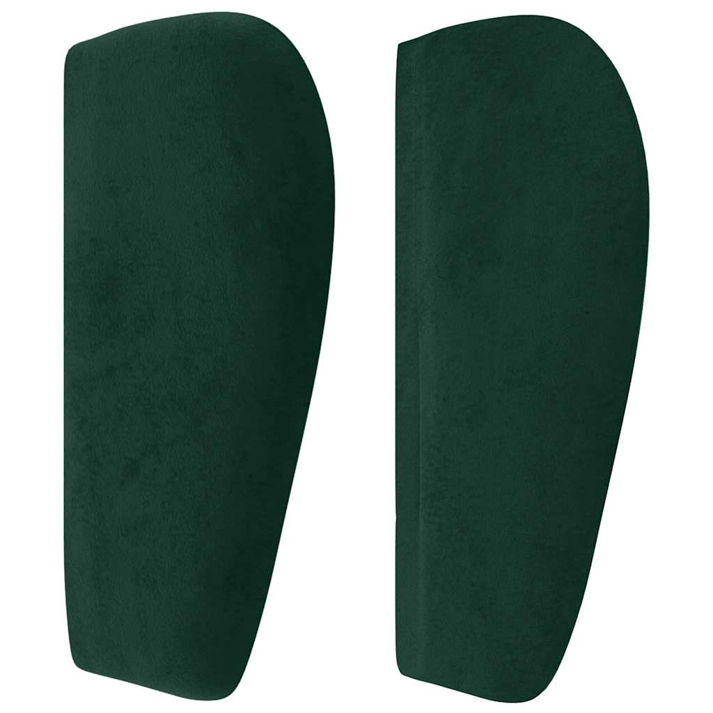 Cabeceira de cama c/ abas veludo 183x23x78/88cm verde-escuro