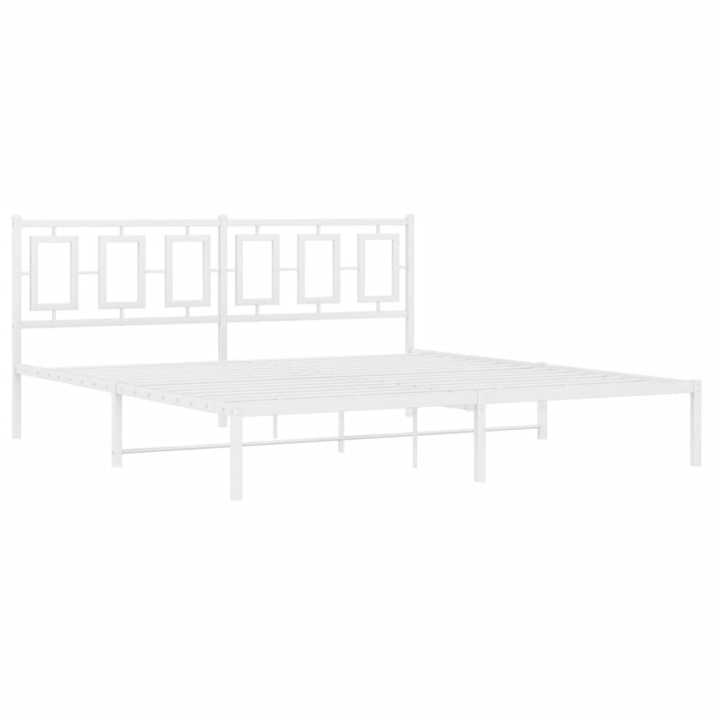 Estrutura de cama com cabeceira 183x213 cm metal branco