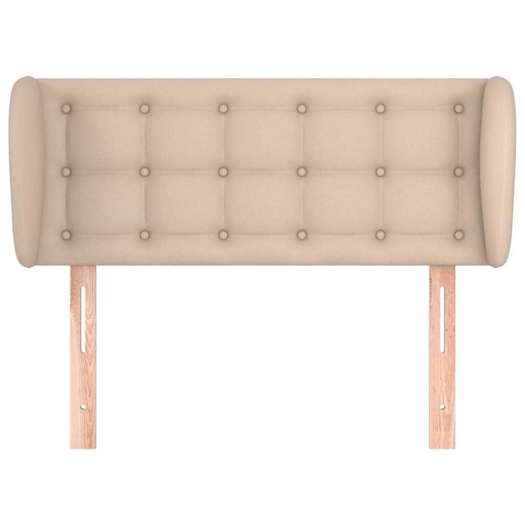 Cabeceira cama abas couro artificial 103x23x78/88 cm cappuccino