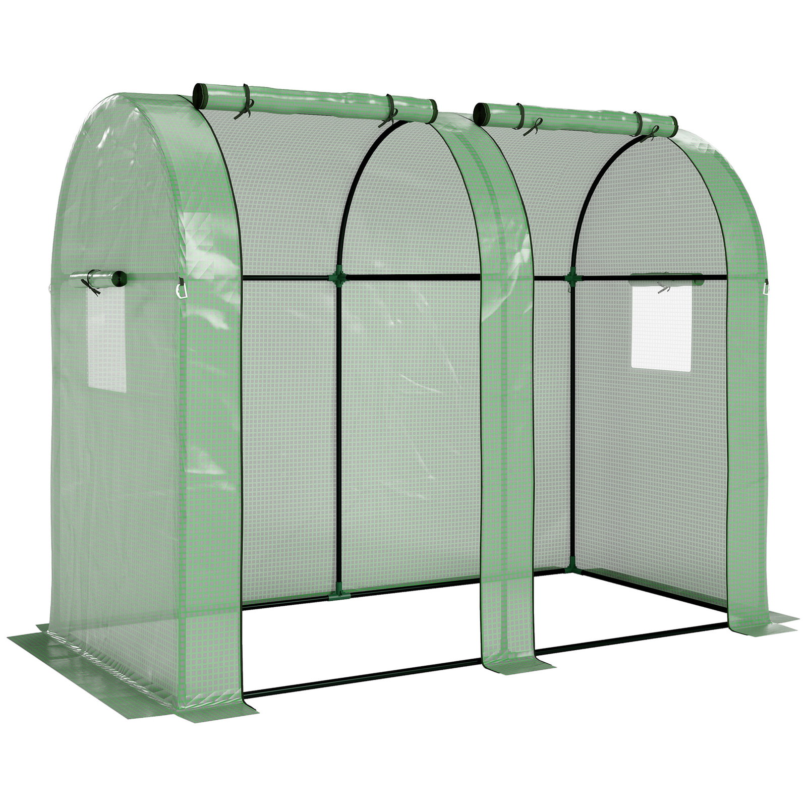 Estufa de jardim estufa resistente com 4 janelas anti-UV para cultivo de plantas em terraço pátio 185x94x150 cm verde