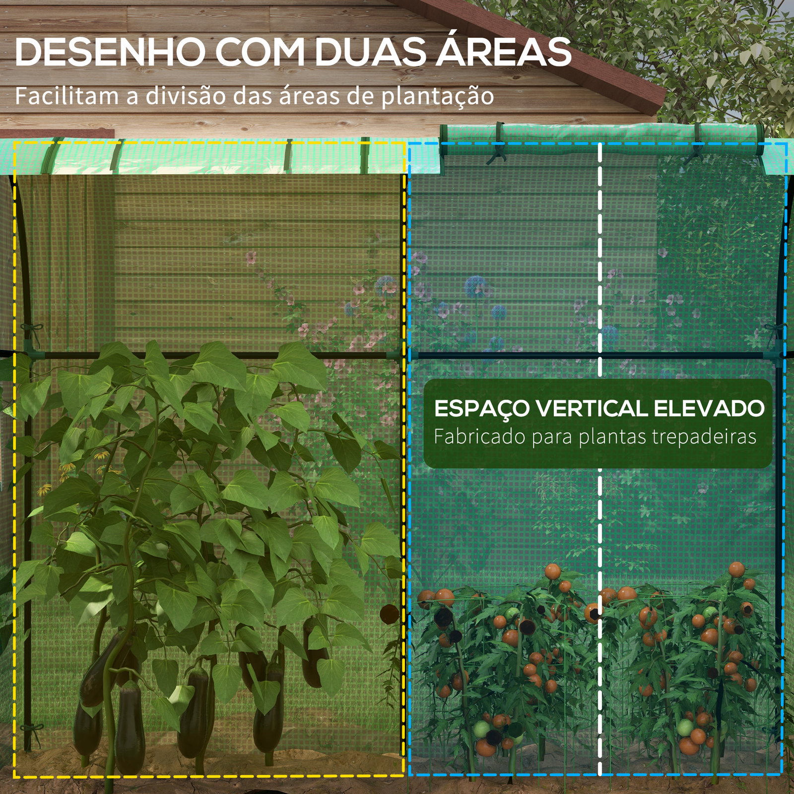Estufa de jardim estufa resistente com 4 janelas anti-UV para cultivo de plantas em terraço pátio 185x94x150 cm verde