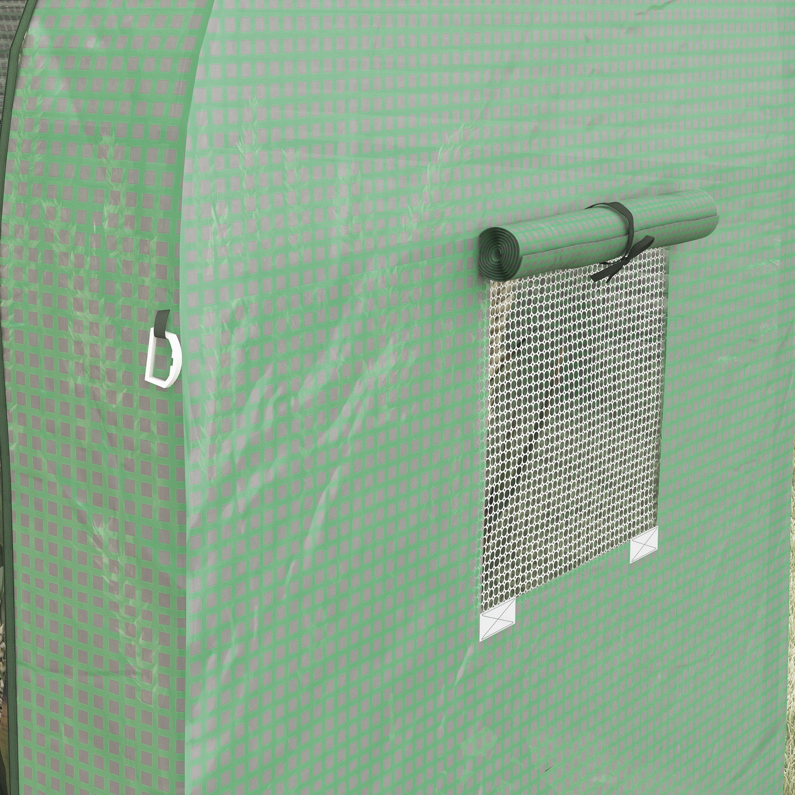 Estufa de jardim estufa resistente com 4 janelas anti-UV para cultivo de plantas em terraço pátio 185x94x150 cm verde