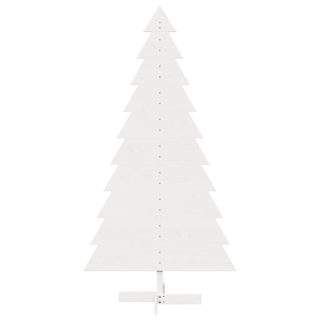 Árvore natal decorativa 180 cm madeira de pinho maciça branco