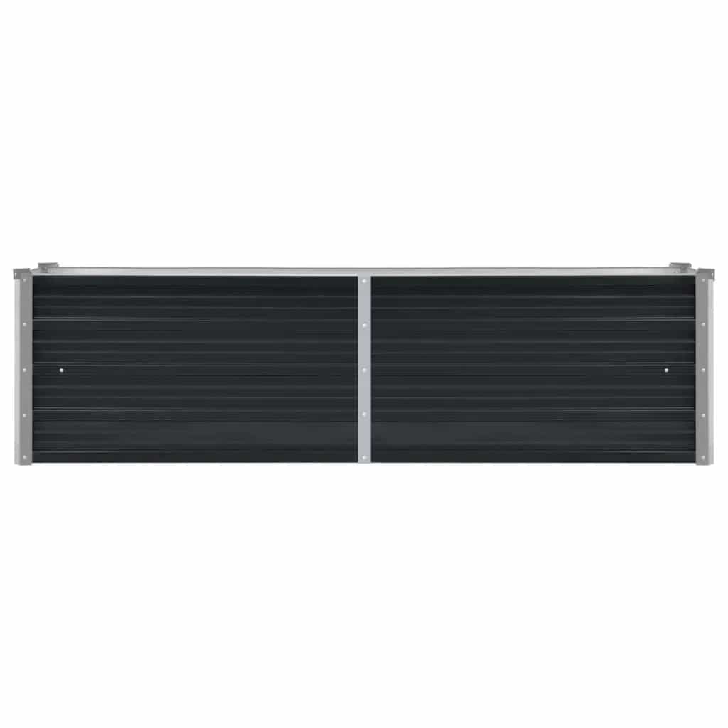 Canteiro elevado jardim aço galvanizado 160x40x45 cm antracite