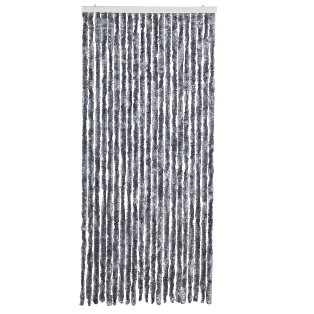 Cortina anti-insetos 90x200 cm chenille prateado