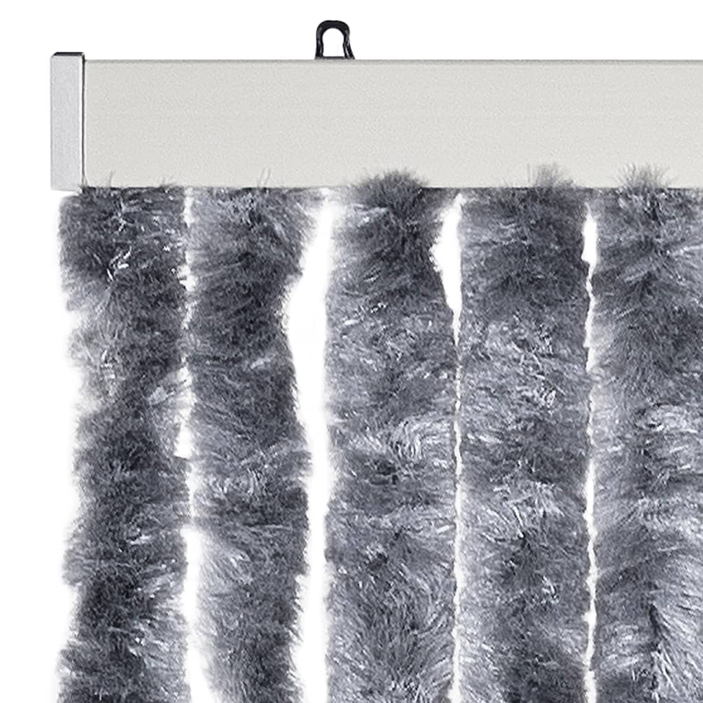 Cortina anti-insetos 90x200 cm chenille prateado