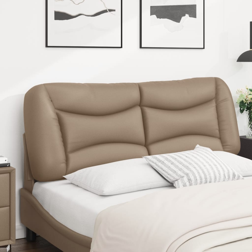 Almofadão de cabeceira hvar 140 cm couro artificial cappuccino