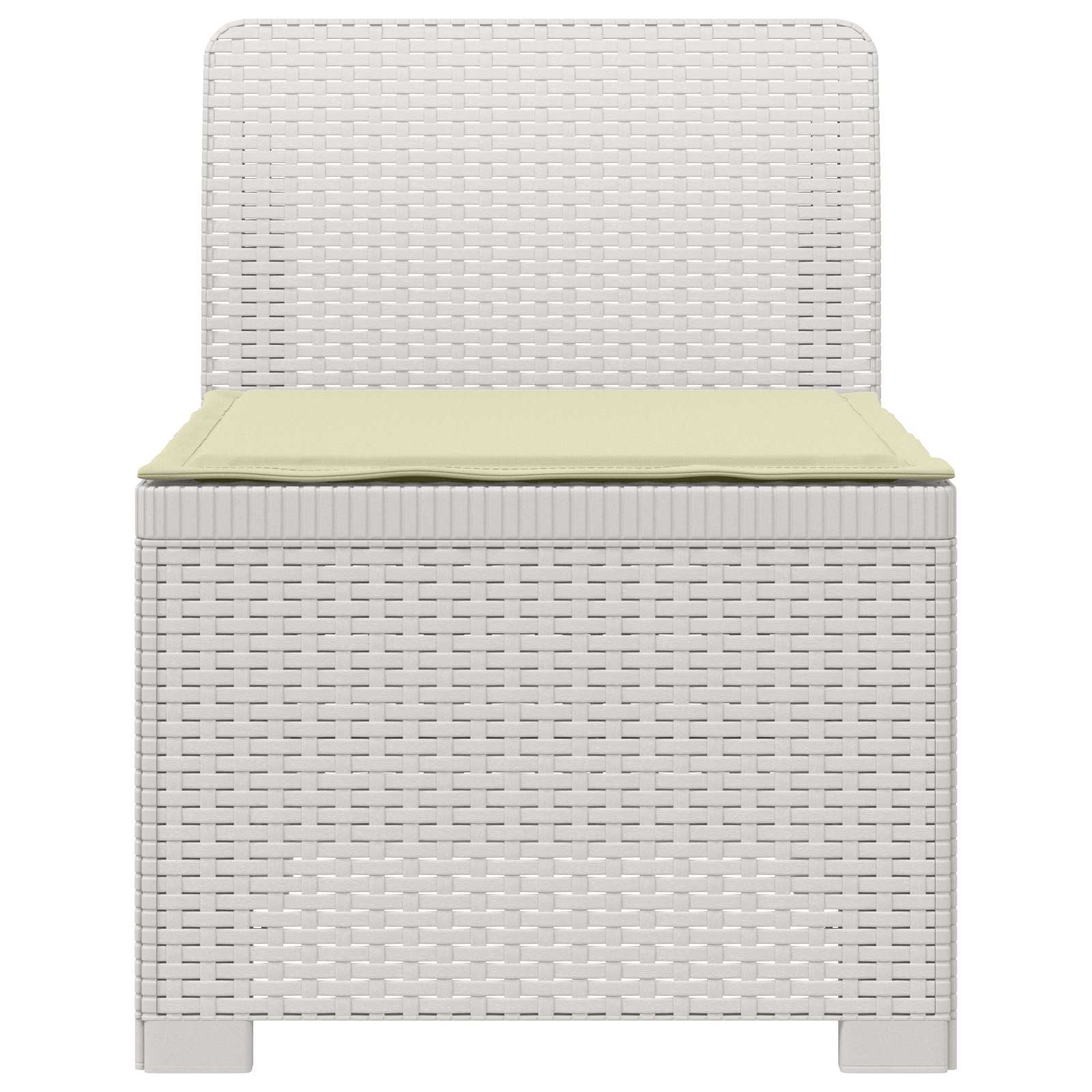 Sofá de jardim 1 lugar com almofada look rattan PP branco