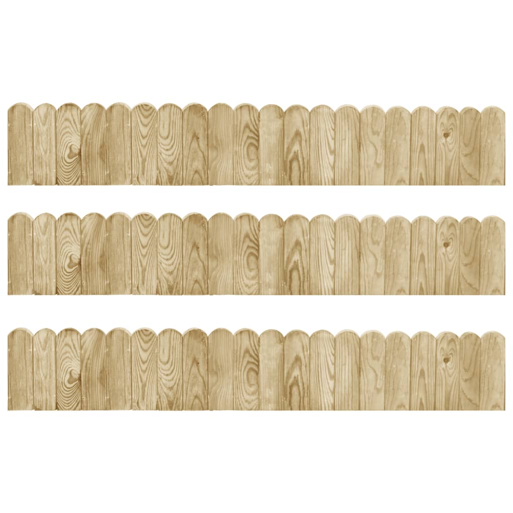 Bordaduras em rolo 3 pcs 120 cm madeira de pinho impregnada