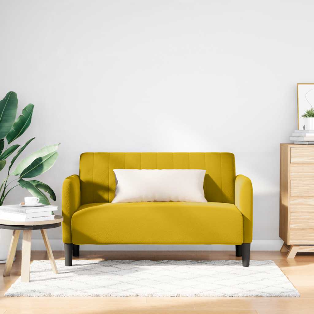 Sofá-luvas 109 cm veludo amarelo