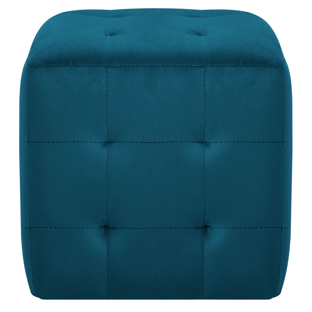 Pufe 2 pcs 30x30x30 cm veludo azul
