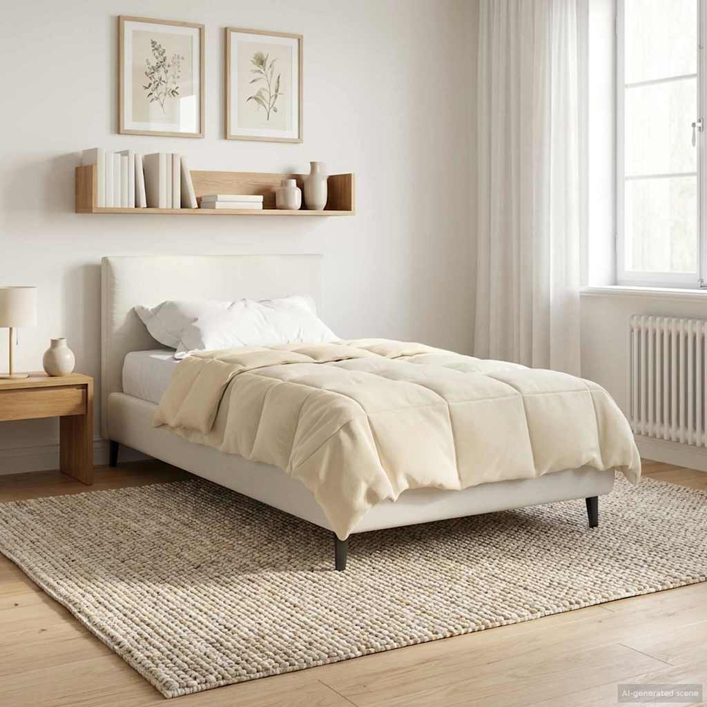 Edredom de verão simples creme 140 x 220 cm microfibra