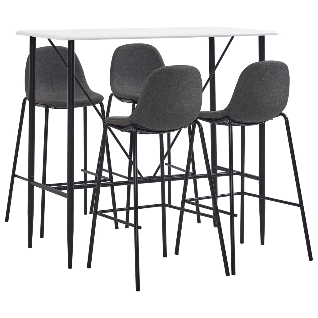 5 Pcs conjunto de bar tecido cinzento-escuro
