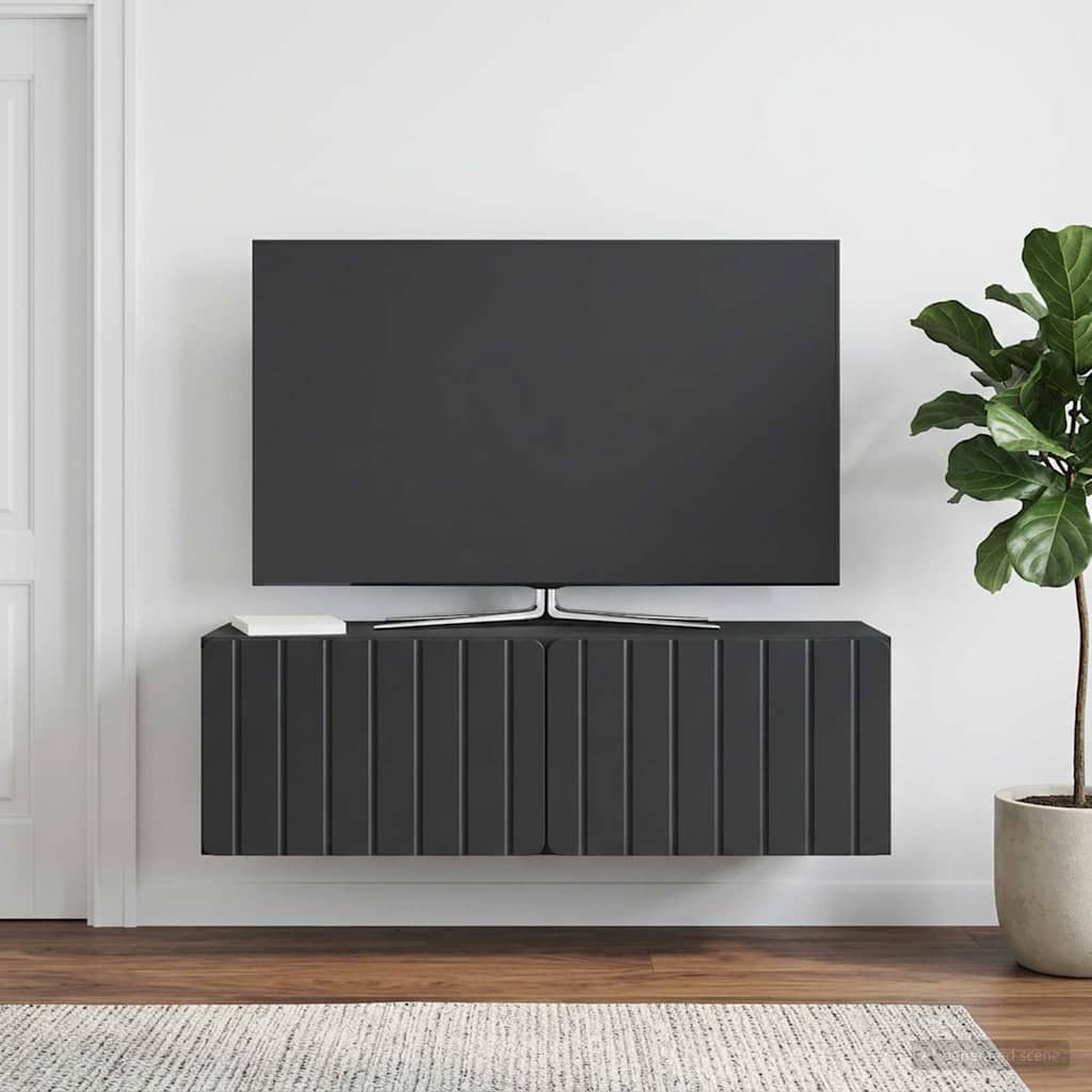 Gabinete de TV de parede 98 x 31 x 30 cm preto
