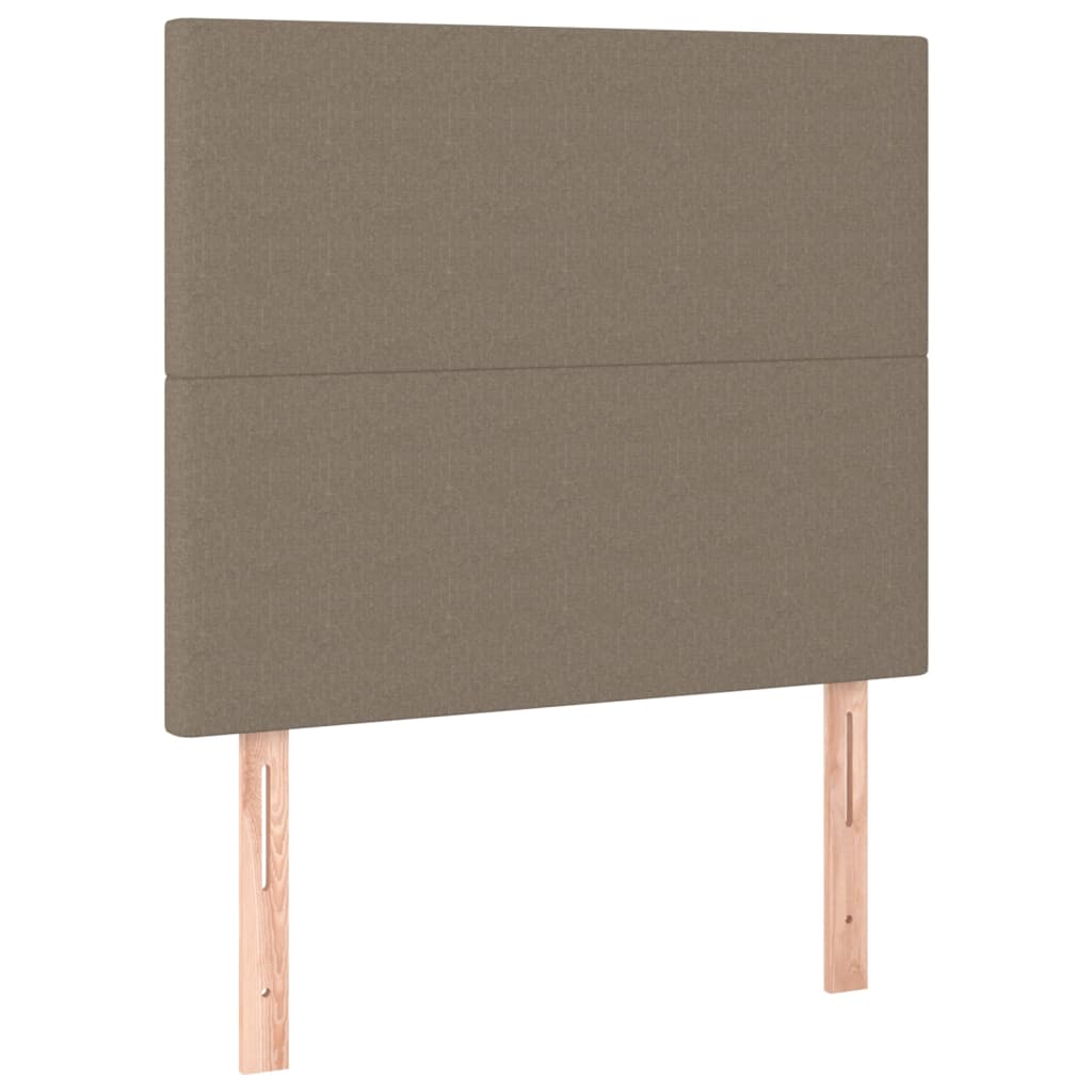 Cabeceira cama c/ LED tecido 100x5x118/128 cm cinza-acastanhado