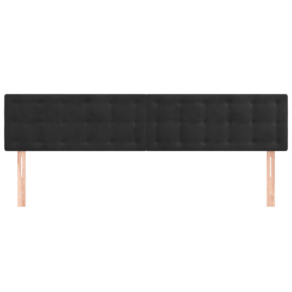 Cabeceiras preto 200x5x78/88 cm veludo