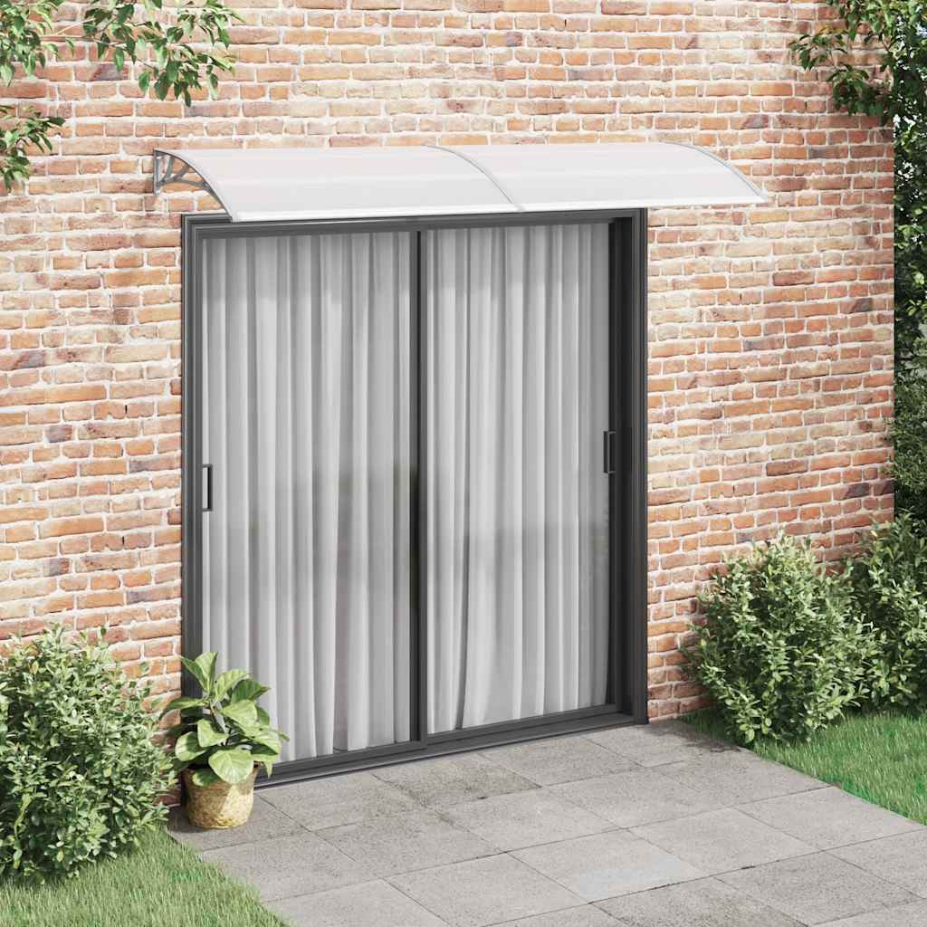 Toldo para porta 240x75 cm PC cinzento e transparente