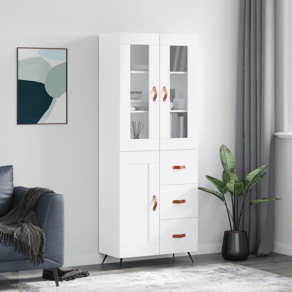 Armário alto 69,5x34x180 cm derivados de madeira branco