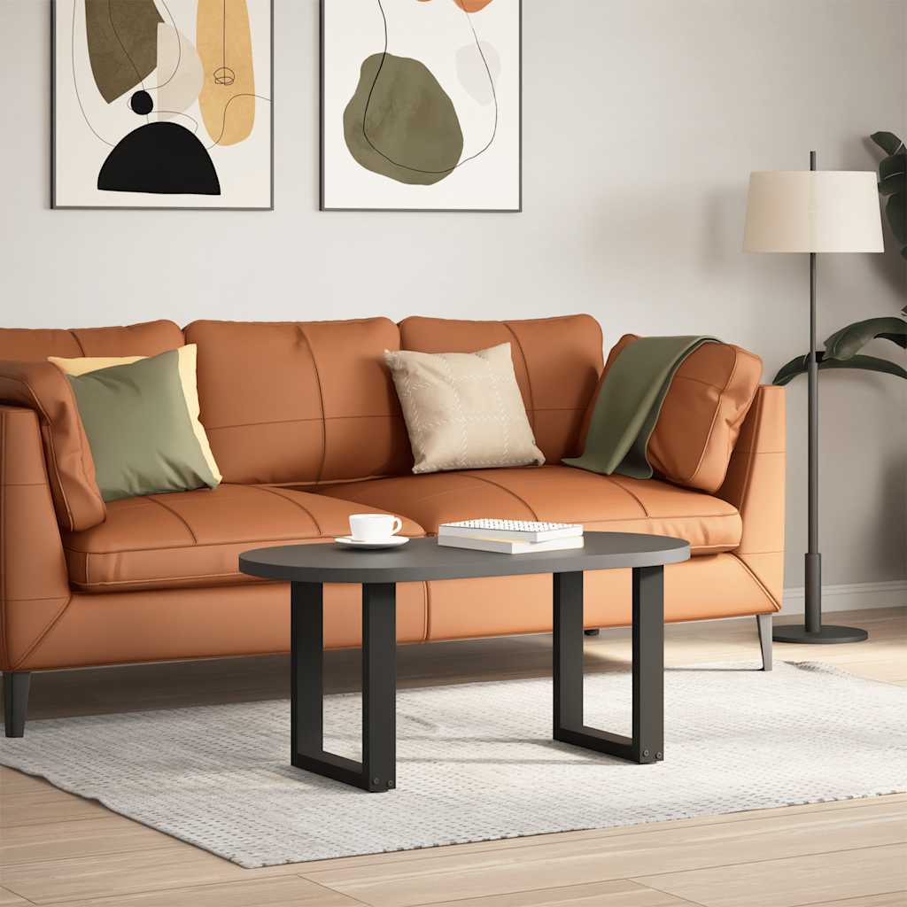 Pés para mesa de centro em formato de u, 2 peças, preto, 28x(42-43) cm, aço