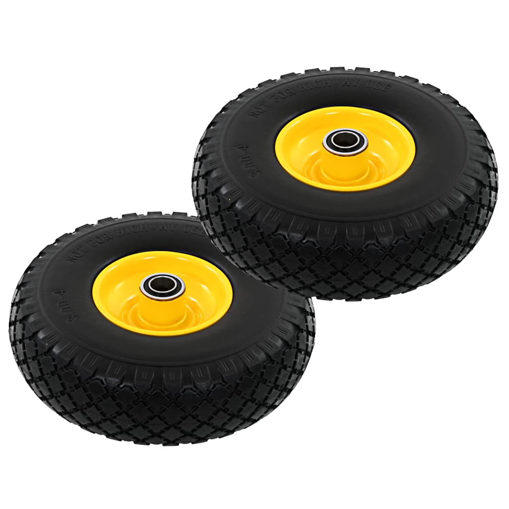 Rodas p/ carrinho de carga manual 2 pcs pu maciço 3.00-4