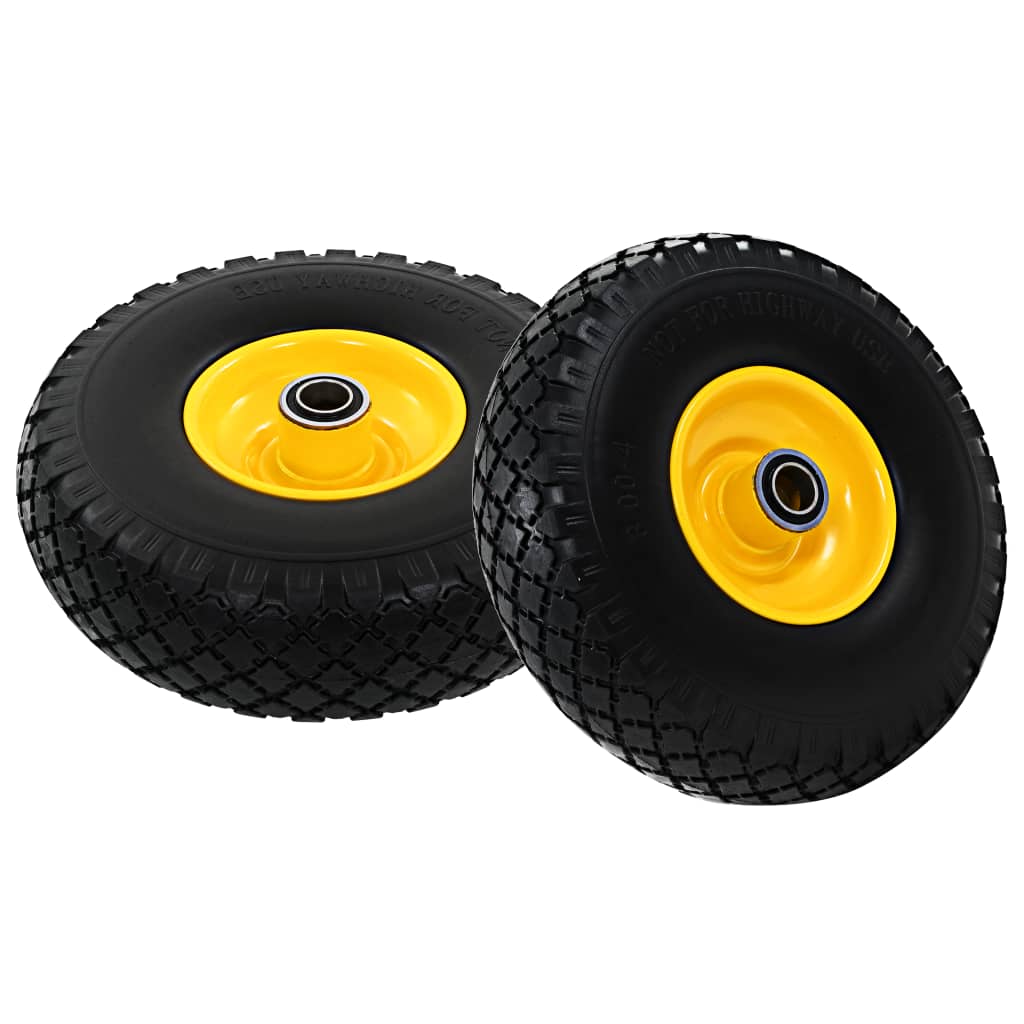 Rodas p/ carrinho de carga manual 2 pcs pu maciço 3.00-4