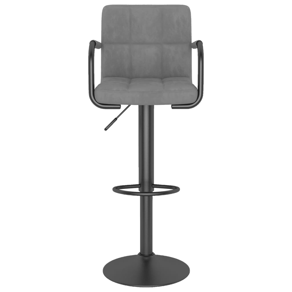 Bancos de bar 2 pcs veludo cinzento-claro