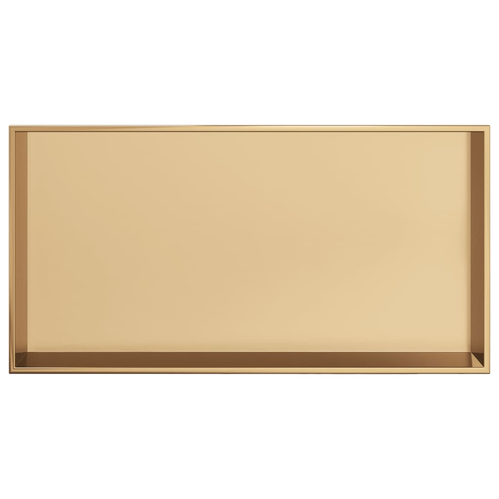 Nicho parede p/ duche 62x32x9cm aço inoxidável dourado escovada
