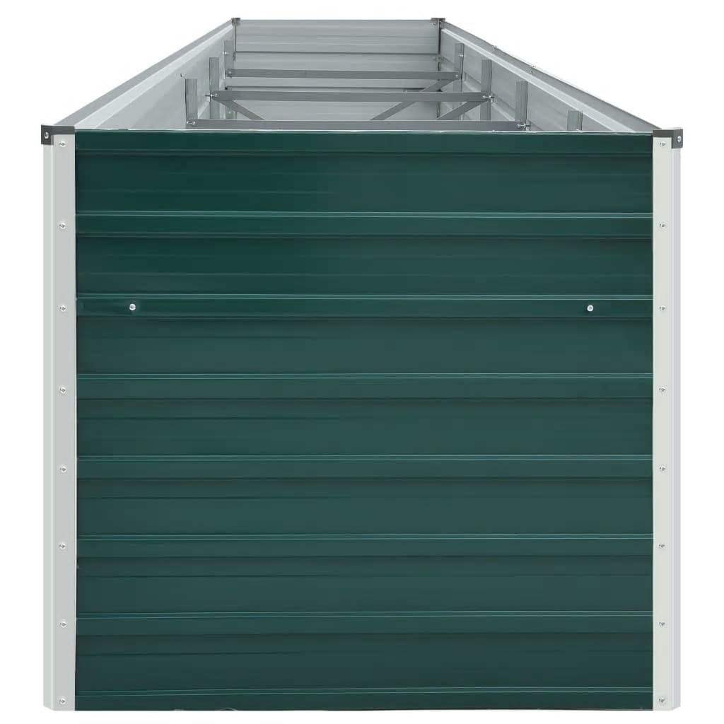 Canteiro elevado de jardim 400x80x77cm aço galvanizado verde