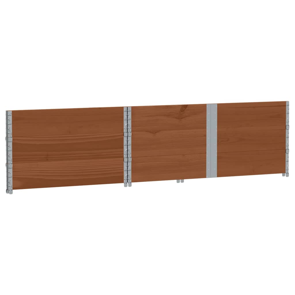 Colares para paletes 3 pcs 150x100 cm pinho maciço castanho