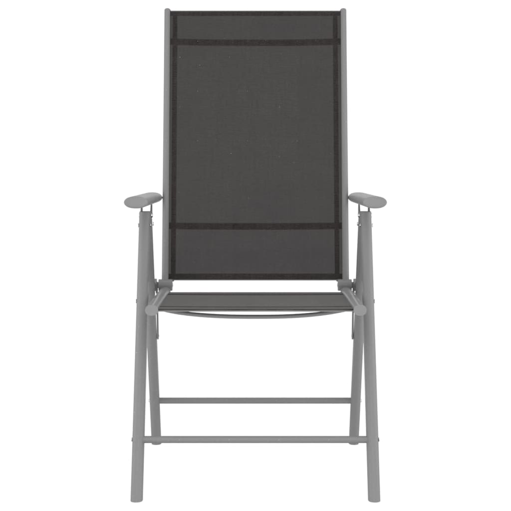 Cadeiras de jardim dobráveis 2 pcs textilene preto