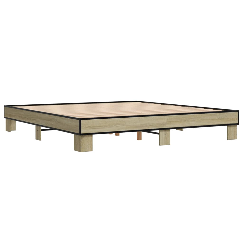 Estrutura de cama 200x200 cm derivados madeira/metal