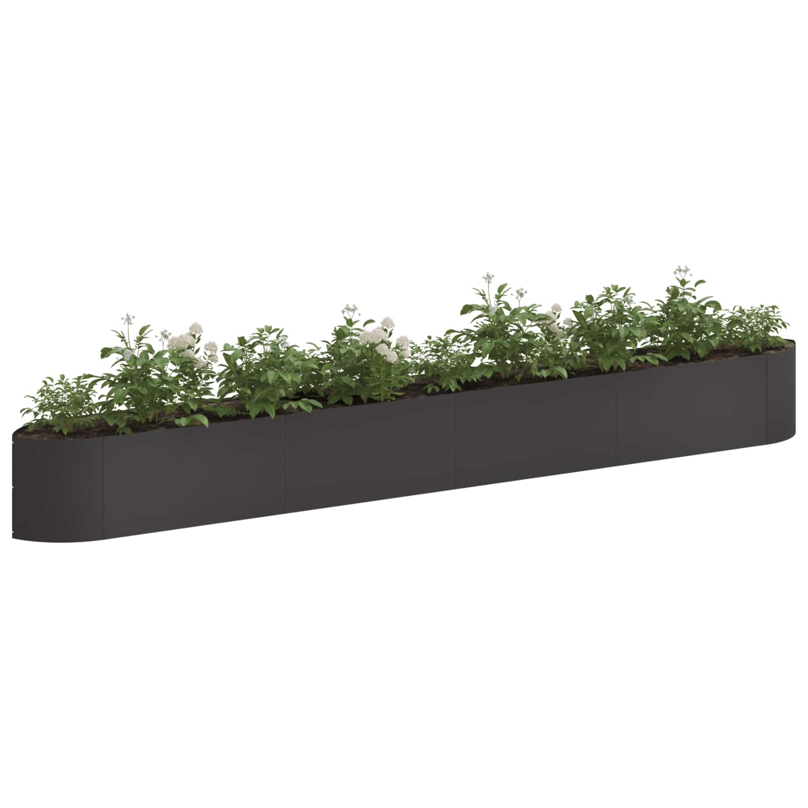 Cama de jardim elevada preto 380 x 40 x 40 cm aço