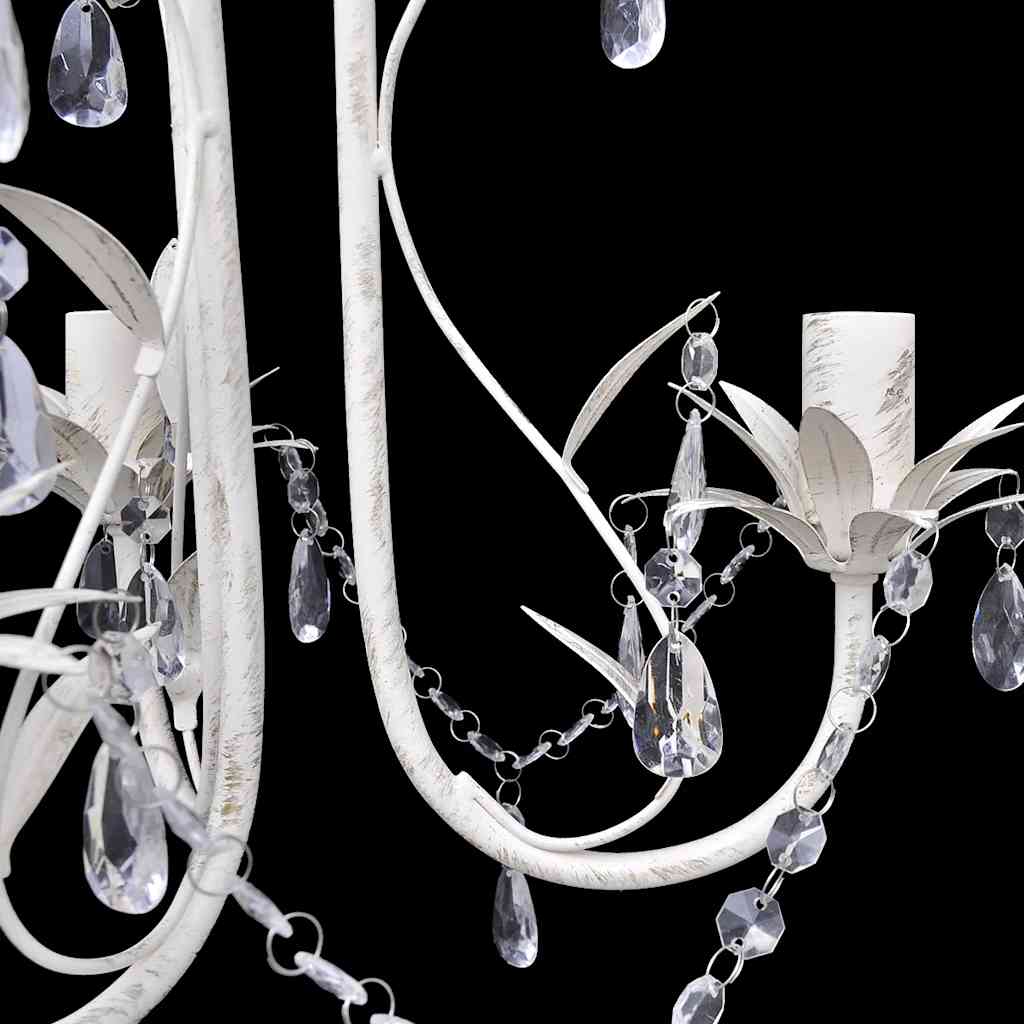 Candelabro com cristais pendente elegante em branco