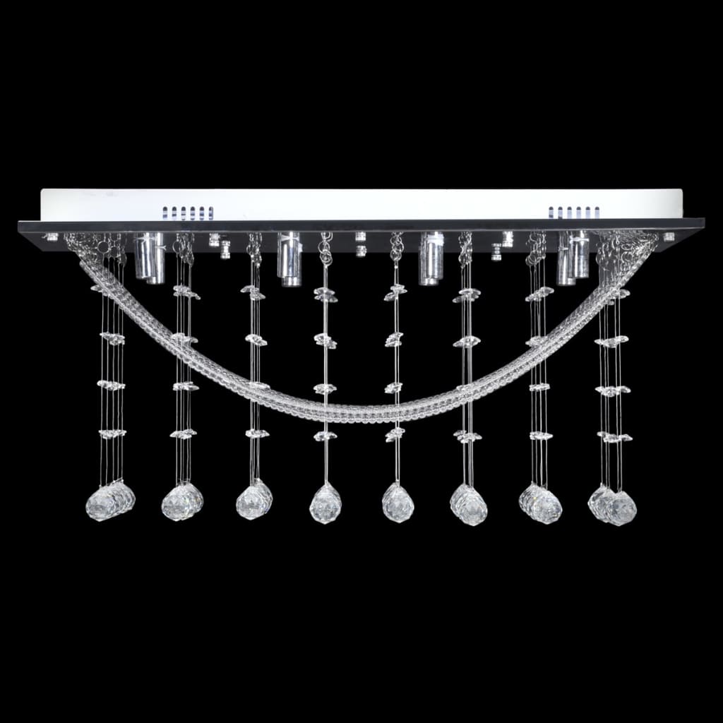 Lâmpada de teto + missangas cristal brilhantes, 8 x g9, 29 cm branco