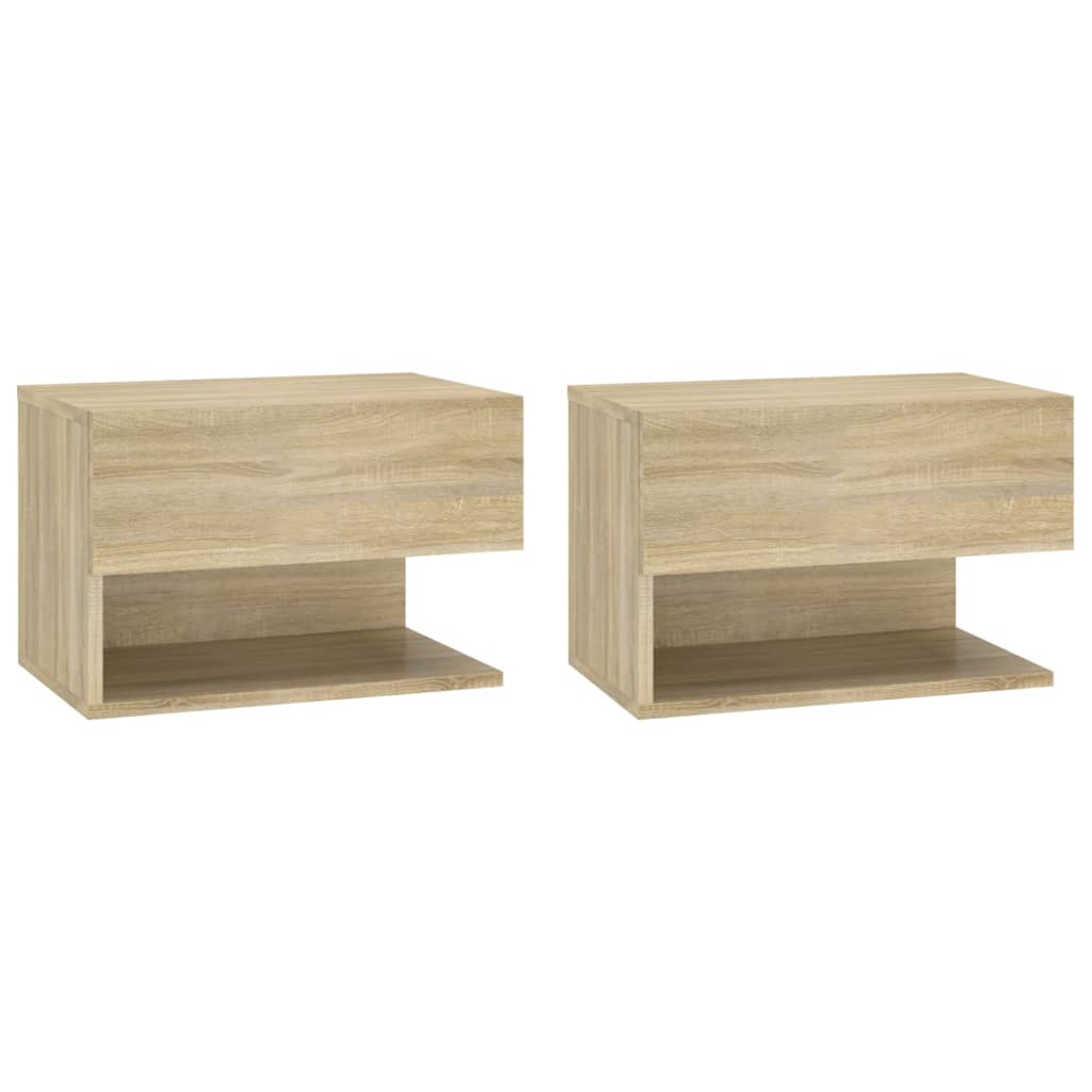 Mesas de cabeceira montagem na parede 2 pcs carvalho sonoma