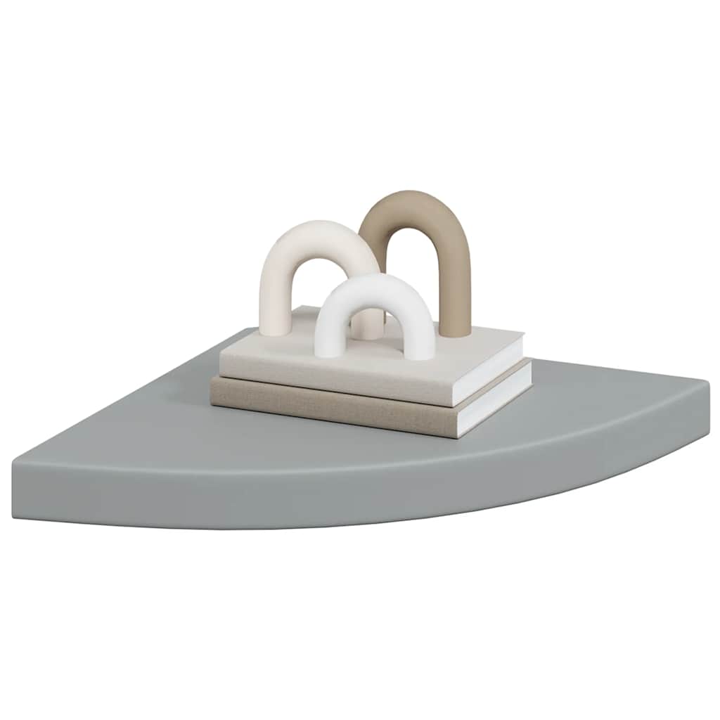 Prateleiras de canto suspensas 4 pcs 35x35x3,8 cm MDF cinza