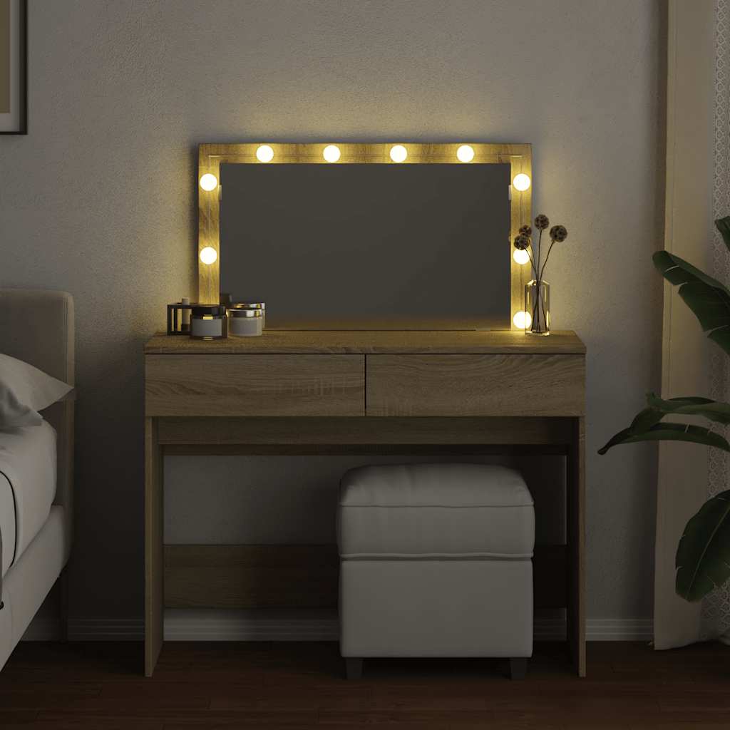 Toucador com leds 100x40x120 cm carvalho sonoma