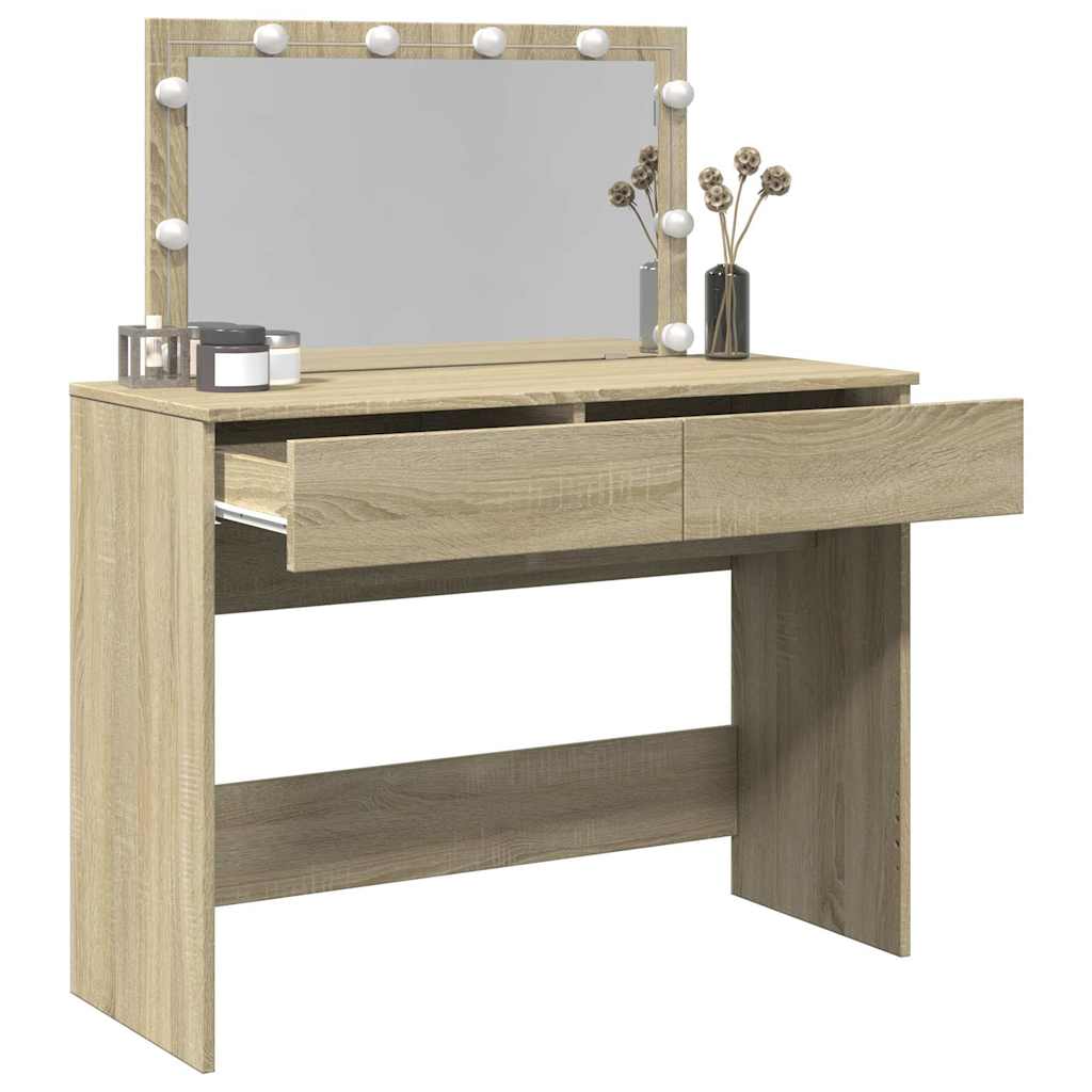 Toucador com leds 100x40x120 cm carvalho sonoma