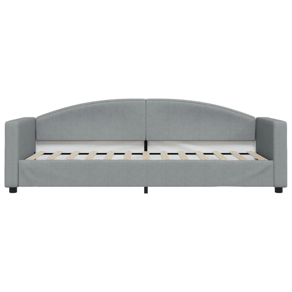 Sofá-cama com colchão 80x200 cm tecido cinzento-claro