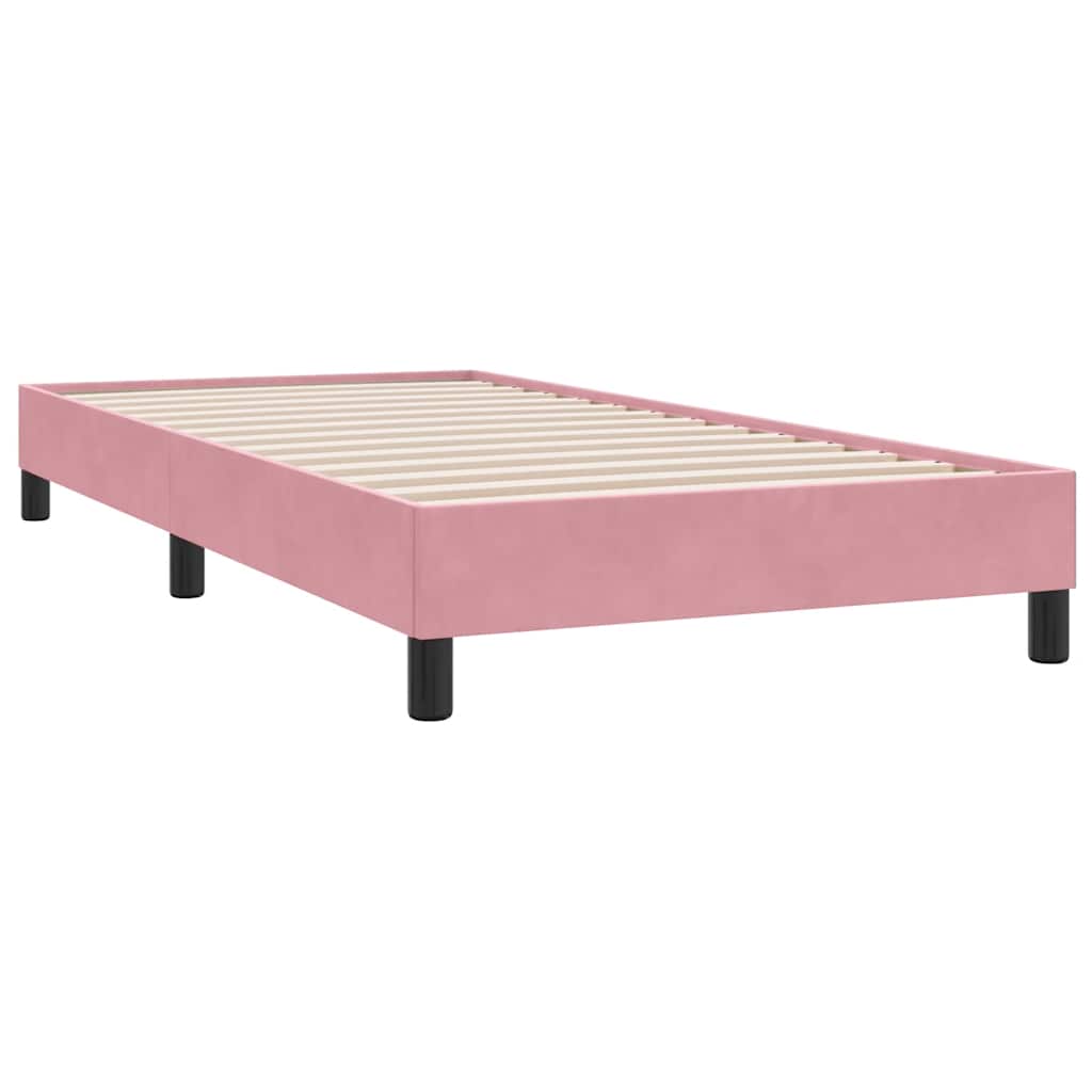 Box cama de primavera sem colchão rosa 80x210 cm veludo