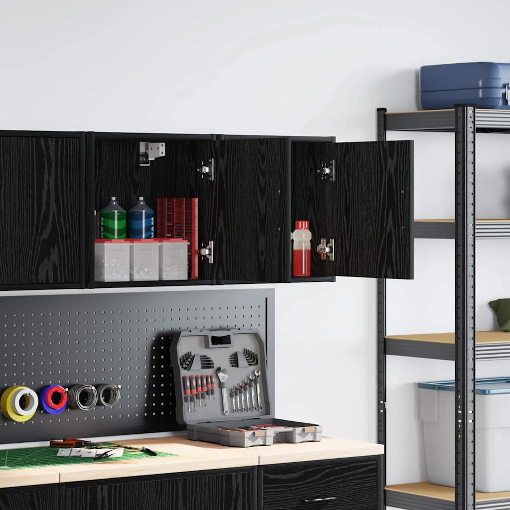Armários de parede para garagem 2 pcs derivados de madeira