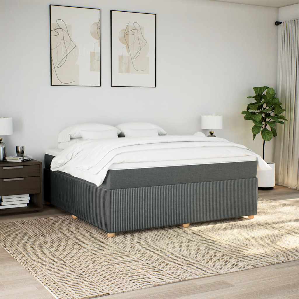 Cama com molas/colchão 180x200 cm tecido cinzento-escuro