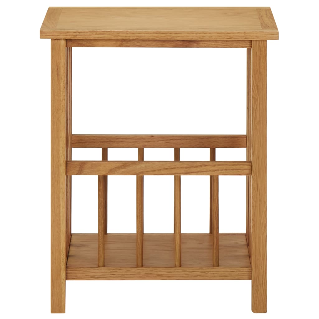 Mesa apoio c/ suporte para revistas 45x35x55 cm carvalho maciço