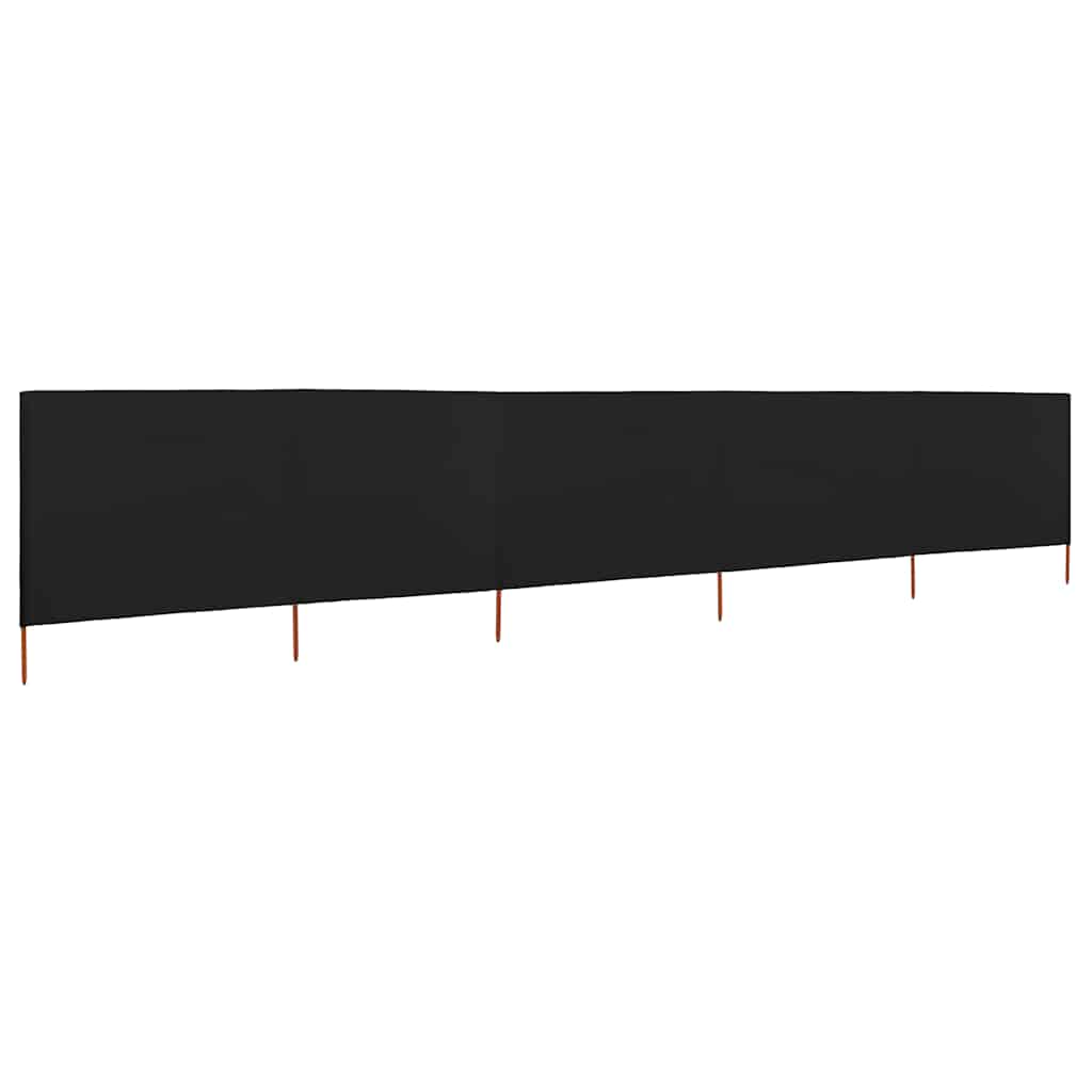 Para-vento com 5 painéis em tecido 600x160 cm preto