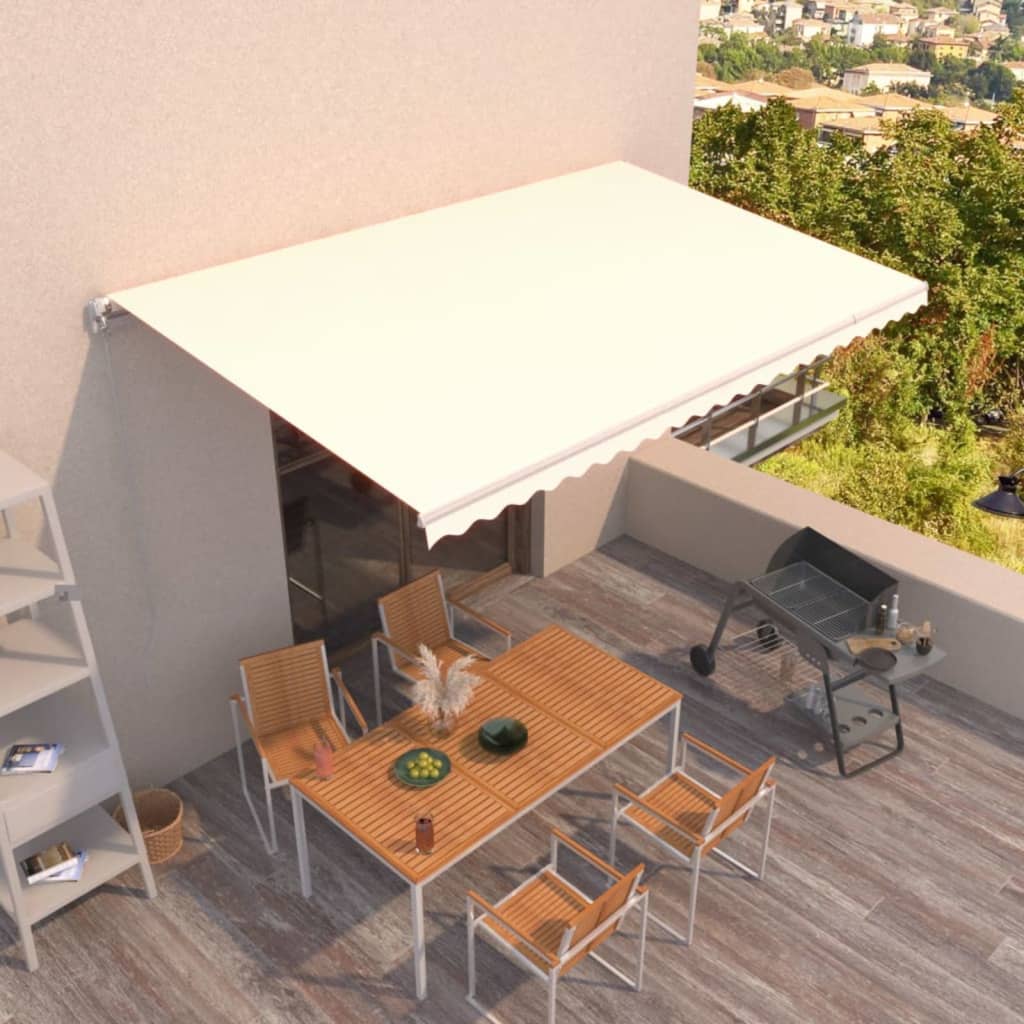 Toldo retrátil manual 500x300 cm cor creme