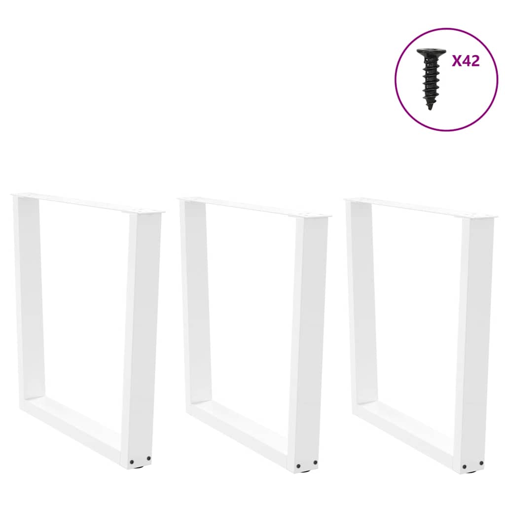 Pernas para mesa de jantar em v 3 peças, branco, 90x(72-73,3) cm, aço