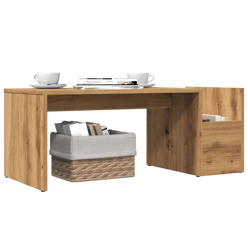 Mesa de centro 90x45x35 cm derivados madeira carvalho artisiano