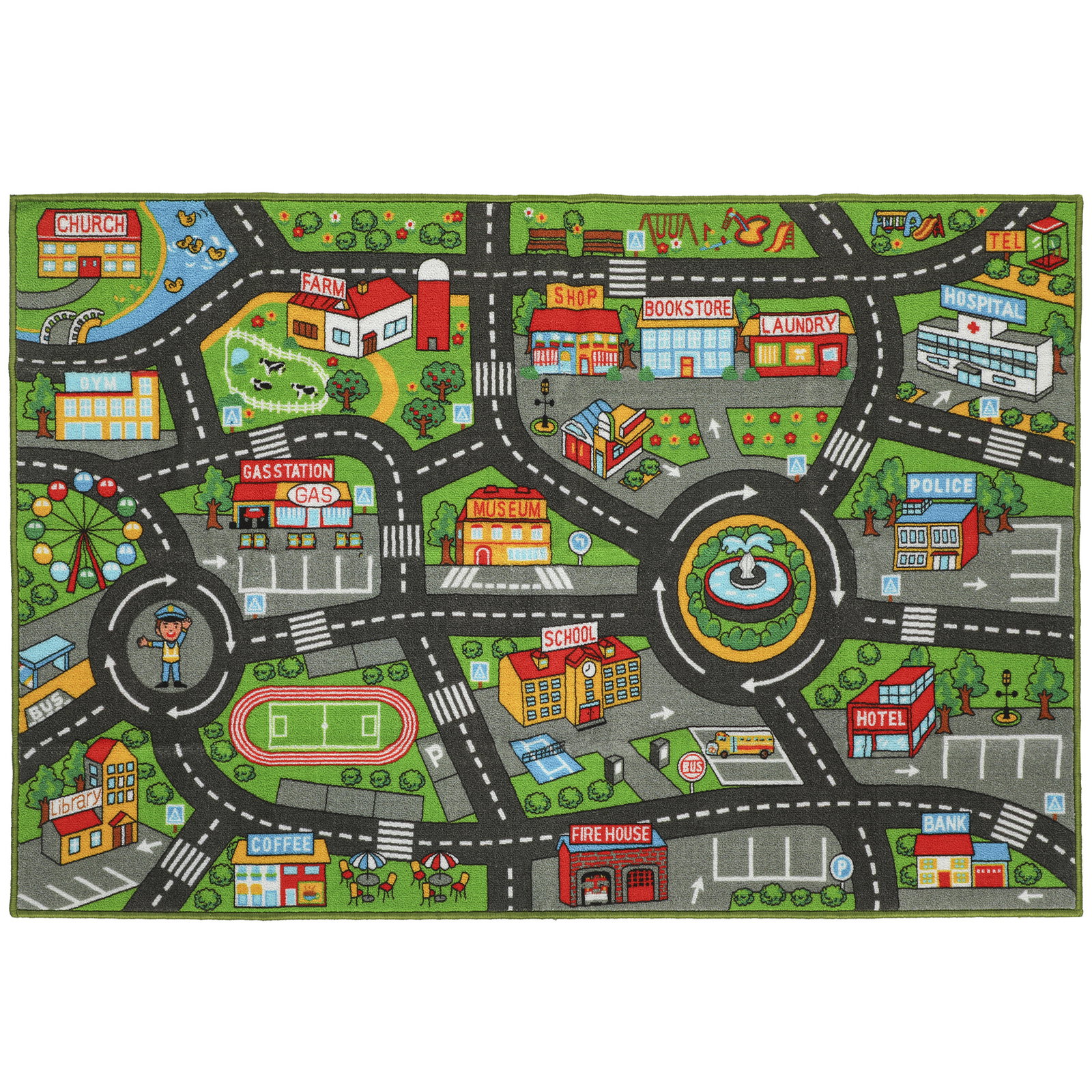 Tapete infantil estrada de cidade 200x150 cm tapete educativo antiderrapante para bebés multicor