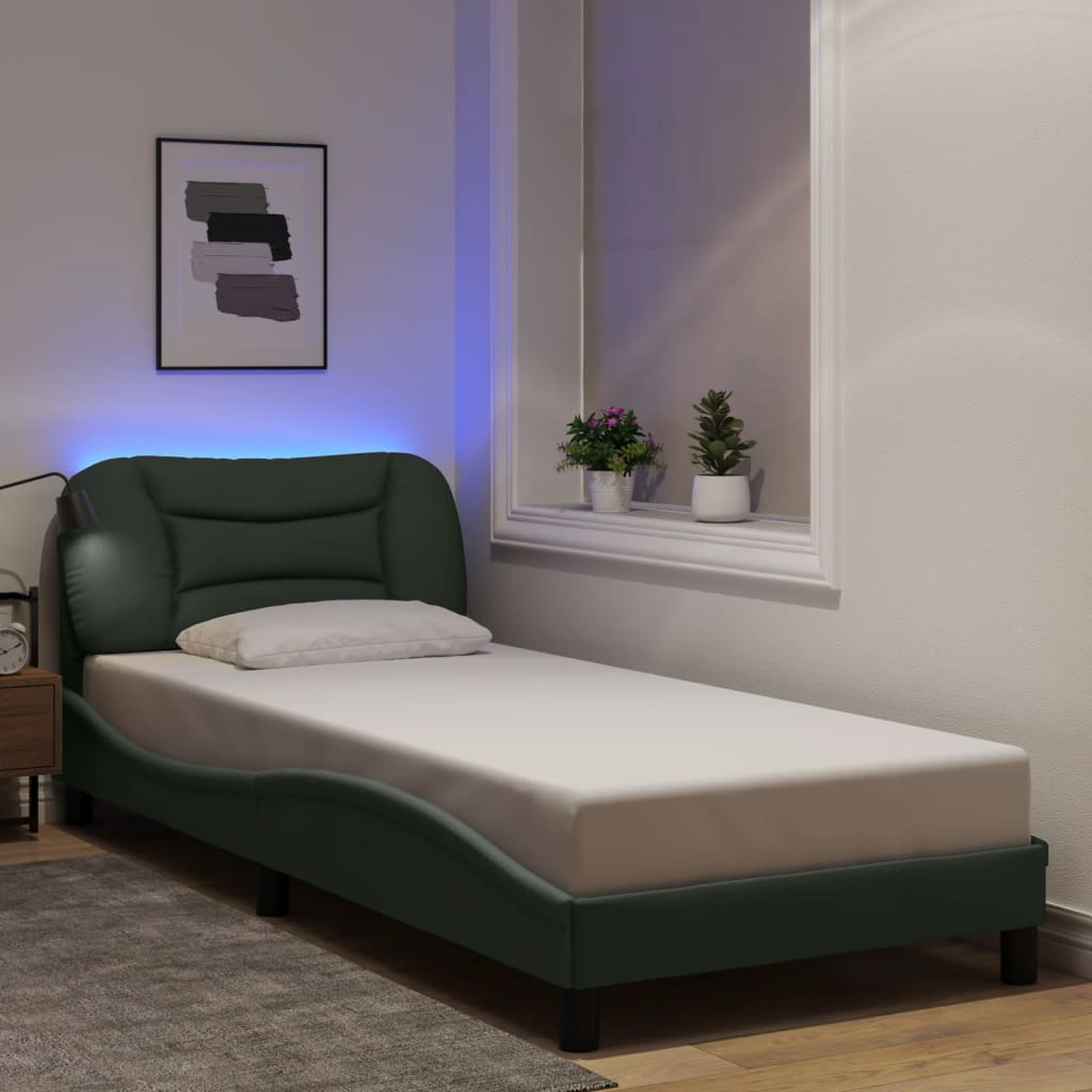 Estrutura de cama com LED sem colchão hvar 90x190 cm tecido